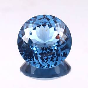 Pierre précieuse naturelle certifiée de qualité supérieure, bleu ciel aigue-marine, taille ronde, pour la fabrication de bijoux - Product Image 1