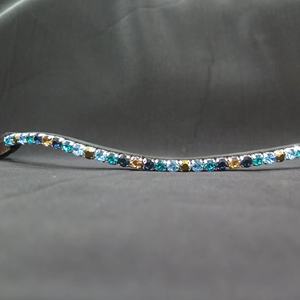 La banda de cejas de caballo duradera más vendida con cristales, logotipo personalizado de diamante curvo, características de banda de cejas acolchada para ecuestre - Product Image 1