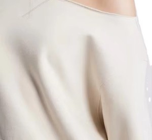 Sweat-shirt décontracté à épaules dénudées pour femme, coupe ample, en coton doux, manches longues, pull-over, vêtement chaud décontracté, couleur unie, fabrication sur mesure - Product Image 3