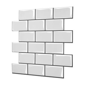 Piastrelle Adesive da Parete 10 Fogli 12x12 Pollici, Spessore 0,78 Pollici, Dimensioni 305x305x2,0mm, Stile Bordi Subway - Product Image 1