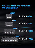 Feux de calandre de voiture à 6 lentilles 150W 6500K, lampe de conduite tout-terrain étanche pour camion, SUV, pick-up 4x4