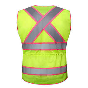 Gilet de sécurité respirant à bandes larges, classe 2 ANSI, haute visibilité, réfléchissant, imperméable, multi-poches, en tissu maillé pour - Product Image 3
