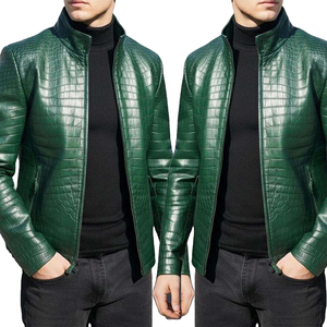 Chaqueta de Motociclista de Cuero PU para Hombre, Cuello Alto, Cierre de Cremallera, Resistente al Viento, Ropa Casual para Exteriores - Product Image 6
