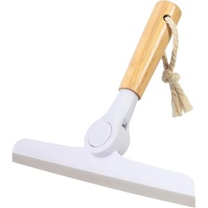 Tergivetro grigio da 9,5 pollici con manico in legno, strumento manuale per la pulizia di porte in vetro, parabrezza auto e porte doccia - Product Image 1