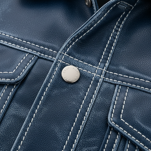 Leather <b>Jacket</b> Casual Faux Leather Motorcycle <b>Jacket</b> Outerwear Coat <b>with</b> <b>Zipper</b> <b>Pockets</b> Men Stand Collar <b>Jackets</b> - Product Image 2