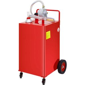 Tanque de Combustible de 35 Galones con 4 Ruedas, Bomba de Transferencia Manual, Tanque de Almacenamiento de Gasolina y Diésel para Autos, Cortadoras de Césped y Equipos de Manejo de Materiales - Product Image 1