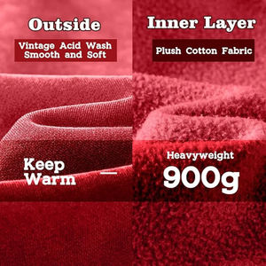 Acid Wash Men's <b>Hoodie</b> 100% Cotton <b>Fleece</b> Breathable Quick Dry Pullover Pocket Winter Sample Wholesale Customized Color Logo - Product Image 5