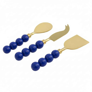 Decorative Resin Bead Handle Stainless Steel Cheese Knife Set Dishwasher Safe Eco-Friendly <b>Table</b> Top Cheese Tools Wholesale - Product Image 2