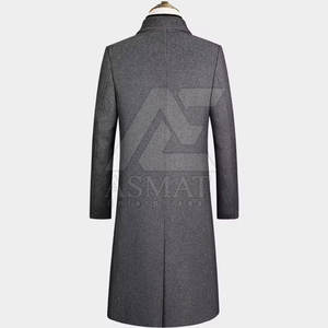 Abrigo Largo de Lana para Hombre, Color Sólido, Estilo Gabardina, Cálido y Elegante para Invierno - Product Image 6