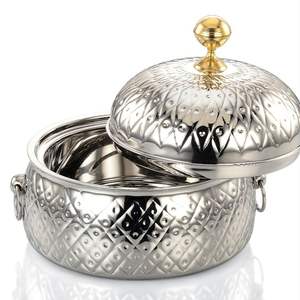 Cazuela de lujo para calentar alimentos, de cobre martillado y acero inoxidable, a gas, ecológica, con tapa, para mesa de comedor y buffet - Product Image 6