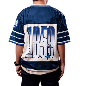 เสื้อเจอร์ซีย์อเมริกันฟุตบอลแบบสตรีทแวร์สั่งทำพิเศษ ผ้าตาข่าย ทรงโอเวอร์ไซส์ เสื้อซ้อมทีม ระบายอากาศได้ดี ผลิตจากโพลีเอสเตอร์ คอวี ผลิตจำนวนมากแบบ OEM - Product Image 6