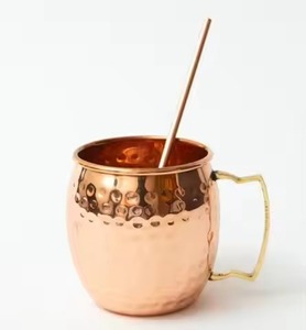 Hammered Copper Mule Mug With Brass Handle Vintage Style Drinkware Pure Copper Customized <b>Beer</b> Tea Coffee Mugs In Wholesale Cost - Product Image 3