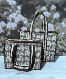 Bolsa de Mano de Lona con Estampado de Elefantes, Bolsa de Compras Reutilizable de Algodón, Bolsa de Mano de Gran Capacidad al por Mayor - Product Image 2