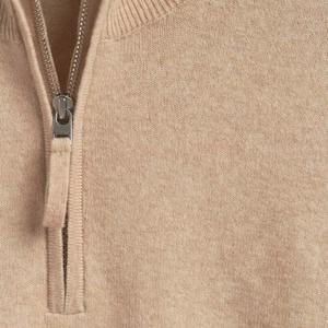 Sweat-shirt à motif uni 100% coton, surdimensionné, personnalisé, de haute qualité, tricoté, avec demi-fermeture éclair, pull en cachemire pour homme - Product Image 2