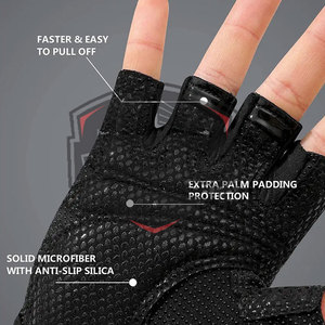 Gants de musculation en cuir légers et personnalisés avec support de poignet, respirants, antidérapants, demi-doigts, fermeture à lacets, durables - Product Image 4