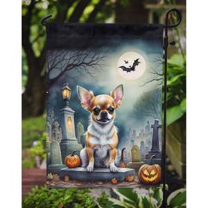 Drapeau de jardin multicolore Chihuahua Spooky Halloween Boîte aux lettres Bannière décorative de jardin pour les œuvres d'art et les parterres de fleurs Petite taille - Product Image 3