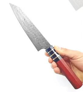 Couteau de Chef Artisanal OEM ODM LEGACY BLADES en Acier Damas Écologique avec Manche en Bois Bleu, Compatible Lave-Vaisselle, Couteau de Cuisine Japonais - Product Image 3