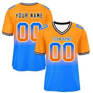 Camiseta de Fútbol Americano para Hombre, Ligera, Cuello en V, Impresión Sublimada con Nombre y Número del Equipo, Transpirable, Manga Corta, Prenda Ligera - Product Image 2