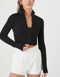 Buy Sport Outfit <b>Zip</b> <b>Up</b> Winter Women Fitness <b>Jackets</b> 75% Nylon 25% Spandex Yoga onesie <b>Jackets</b> With Thumb Hole Sweat Wicking Lon - Product Image 5