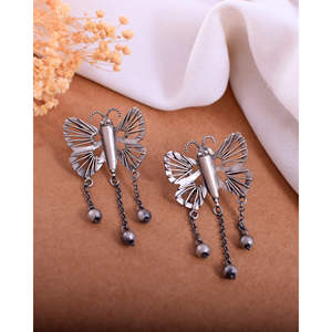 Pendientes Colgantes de Plata Meera Jaipur Titli Fashion - Product Image 2