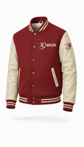 Vêtements classiques de style américain pour lycée avec manches en cuir et patchs brodés – Vente en gros - Product Image 2