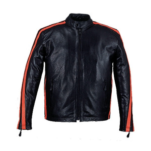 Abrigo largo de invierno con tiras de motorista Vintage de alta calidad, chaquetas de cuero negro de talla grande para motocicletas, producto terminado de verano OEM - Product Image 6