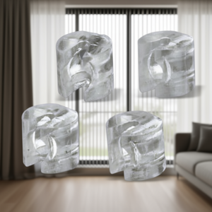 ANB Built-in Chain Stopper Clear Cordless Roller <b>Shades</b> for <b>Window</b> Blinds and Curtains Vertical Pattern with Easy Installation - Product Image 1