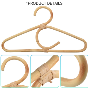 Cintres en rotin naturel écologiques en gros, taille personnalisée, sûrs pour bébés, pour intérieur et extérieur, pour la vente au détail et les crèches - Product Image 6