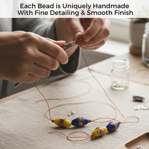 EXCEL EXPORTS Cuentas Sueltas de Vidrio Multicolor Hechas a Mano con Técnica Lampwork, Forma de Barril, 12x22mm, 8 Hilos |   Proyectos de Bricolaje para Diseñadores de Artesanías Decorativas - Product Image 3