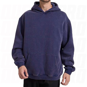Sudadera con Capucha Extra Grande para Hombre y Parejas, con Lavado Ácido Vintage, Forro de Felpa de Algodón Suave, Bordado Sólido - Product Image 2
