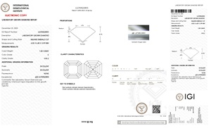 Diamante Cultivado en Laboratorio CVD de 1.50 Quilates, Color E, Claridad VVS2, Corte Asscher, con Certificado IGI para Selección de Alta Joyería - Product Image 2