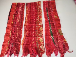 Ethnic Geometric Printed <b>Red</b> <b>Silk</b> Scarf Square Shape Multi-Functional Fashion for Women All Seasons - Product Image 5