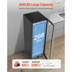 ตู้แช่เย็นแบบตั้งอิสระสำหรับการบ่มเนื้อแบบแห้ง ขนาด 298 ปอนด์ อุปกรณ์ครัวเชิงพาณิชย์ ควบคุมอุณหภูมิและความชื้นได้อย่างแม่นยำสำหรับการบ่มเนื้อแบบแห้ง - Product Image 2