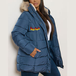 Elegante Chaqueta Acolchada de Algodón Tejido para Mujer con Capucha, Transpirable, Holgada y Corta - Product Image 1