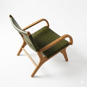 Fauteuil de relaxation moderne en teck Qirox, fauteuil en bois massif avec accoudoirs, siège de loisirs extérieur pour salon et jardin - Product Image 6