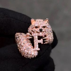Fox Animal Inspired Face <b>Ring</b> 925 Sterling Silver Hip Hop Cluster Round Brilliant Cut Unique Designer Silver Gift <b>Statement</b> <b>Ring</b> - Product Image 4