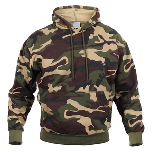 Sweat à capuche camouflage en gros pour hommes, pull à manches longues en coton et polyester, épais et surdimensionné, pour garçons - Product Image 1