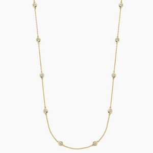 Collier ras du cou de luxe pour femme en or jaune massif 14 carats avec diamant de laboratoire de 0,51 ct certifié IGI, plaqué rhodium, serti clos, 18 pouces - Product Image 3