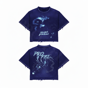 Offre Spéciale Été – T-shirt 100% Coton Délavé à l'Acide avec Logo Imprimé DTG, Ourlet Brut Confortable, Style Hip Hop Respirant, Strass - Product Image 3