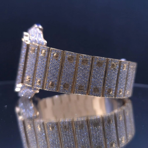 Nuevo y Elegante Reloj de Acero Inoxidable con Incrustaciones de Diamantes Moissanite VVS1, Números Arábigos, Movimiento de Cuarzo, Dos Tonos, Ecológico - Product Image 6