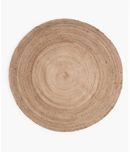 Tapis rond en jute naturel tissé à la main, couleur unie, poils moyens, antidérapant, écologique, décoration moderne pour la maison, salon et salle à manger - Product Image 2