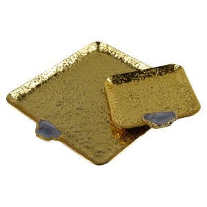 Ensemble de plateaux de service dorés modernes, complet avec tous les accessoires, pour la maison, les mariages, les restaurants, design de vaisselle arrondie, prix de gros - Product Image 6