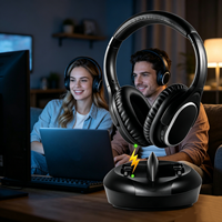 Casque sans fil pour regarder la télévision avec station de charge automatique pour cinéma maison