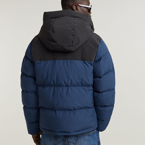 <b>Men's</b> Winter Down Puffer Jacket <b>Fur</b> <b>Hood</b> Color Block Zipper Casual Warm <b>Coat</b> - Product Image 3