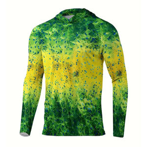 Chemises de pêche les plus vendues en gros avec col à capuche, manches longues, en polyester et élasthanne haute performance - Product Image 5