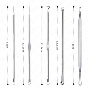 Professional 5 Piece Stainless Steel Blackhead Remover Kit Acne Extractor <b>Tool</b> Set with Custom Logo Label Case - Product Image 3
