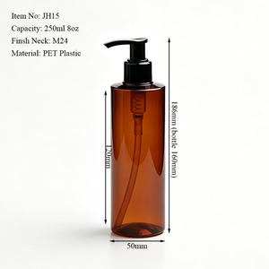 ขวดพลาสติก PET ทรงกระบอกขนาด 250 มล. 8 ออนซ์ พร้อมหัวปั๊มแบบเปิด/ปิด - ขวดจ่ายโลชั่นแบบกำหนดเองสำหรับแชมพูและครีมอาบน้ำ ขายส่ง - Product Image 2