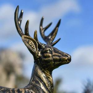 Statue de renne en bronze, décoration de Noël à poser au sol, fournitures pour événements, figurine animale décorative pour jardin - Product Image 4