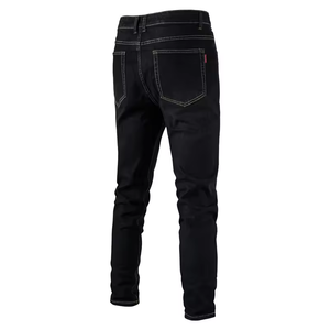 Pantalones vaqueros elásticos de corte ajustado para hombre, estilo vintage, lavados, en negro y azul, venta al por mayor. - Product Image 2