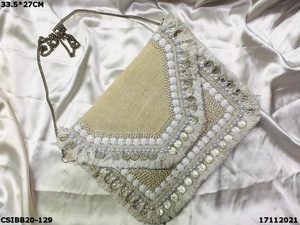 Sac à bandoulière bohème en jute avec broderie et pompon décoratif vert pour femme, 13,7 pouces, toutes saisons, usage quotidien - Product Image 3